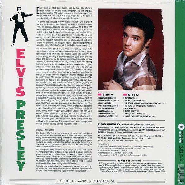 Elvis Presley - Elvis Presley (+4 bonus tracks) (ltd. ed.) (180g) (clear vinyl)
