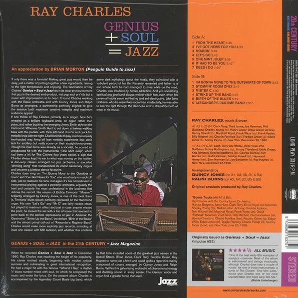 Ray Charles - Genius + Soul = Jazz (+3 bonus tracks) (ltd. ed.) (180g) (orange vinyl)