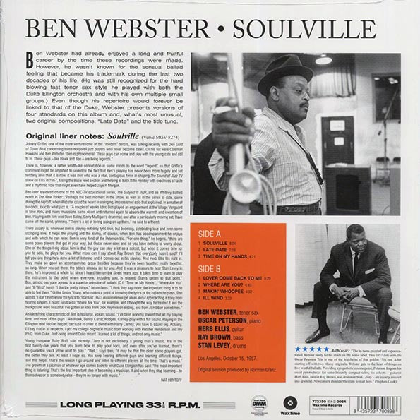 Ben Webster Quintet - Soulville (ltd. ed.) (180g)