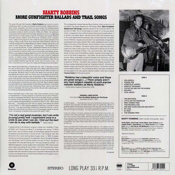 Marty Robbins - More Gunfighter Ballads And Trail Songs (+4 bonus tracks) (ltd. ed.) (180g)