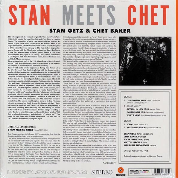 Stan Getz, Chet Baker - Stan Meets Chet (ltd. ed.) (180g) (orange vinyl)