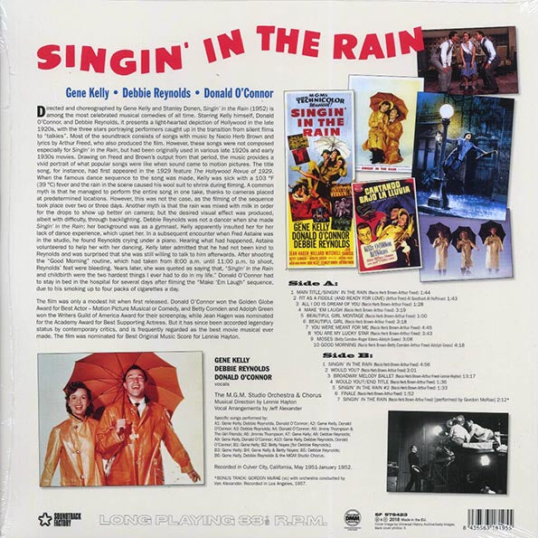 Gene Kelly, Donald O'Connor, Debbie Reynolds - Singin' In The Rain: Original Motion Picture Soundtrack (+bonus track) (ltd. ed.) (180g)