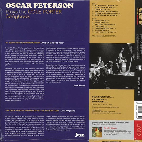 Oscar Peterson - Oscar Peterson Plays The Cole Porter Songbook (+bonus track) (ltd. ed.) (180g) (blue vinyl)