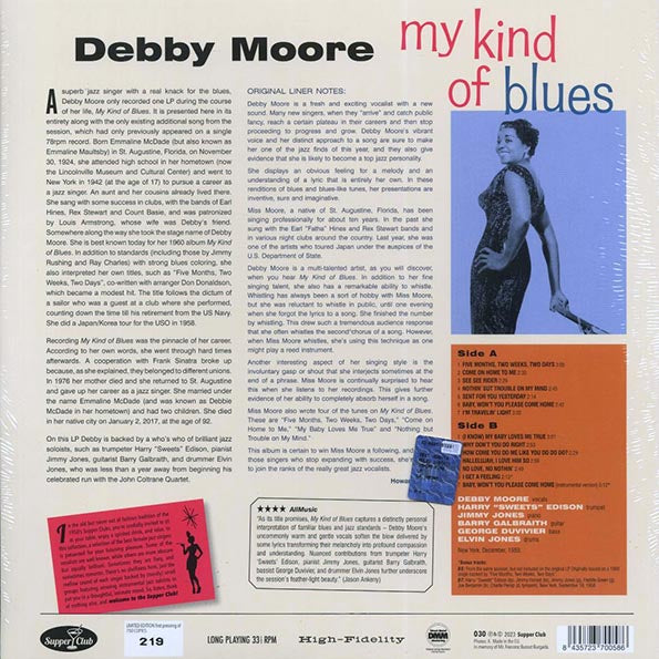 Debby Moore - My Kind Of Blues (+2 bonus tracks) (ltd. ed.) (180g)
