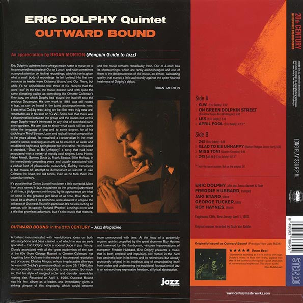 Eric Dolphy Quintet - Outward Bound (+2 bonus tracks) (ltd. ed.) (180g) (blue vinyl)