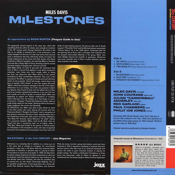 Miles Davis - Milestones (ltd. ed.) (180g) (blue vinyl)