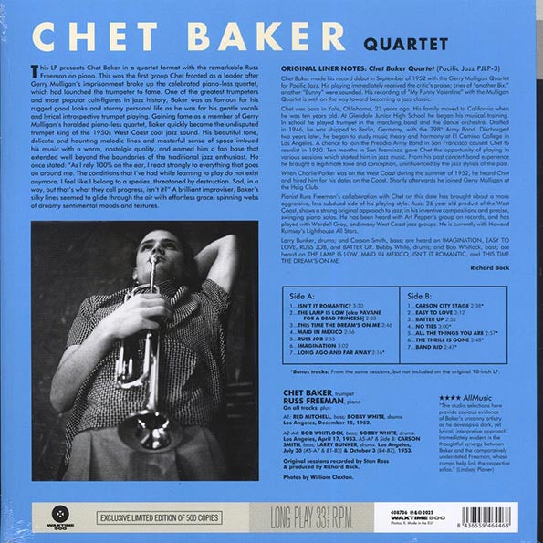 Chet Baker Quartet - Chet Baker Quartet (+6 bonus tracks) (ltd. ed.) (180g)