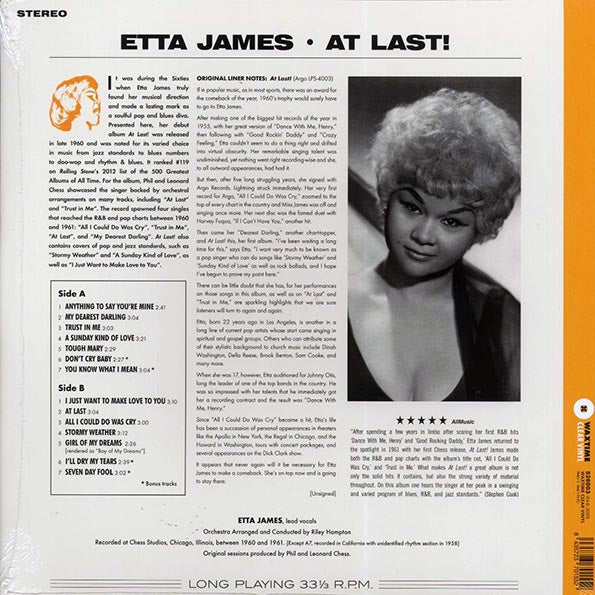Etta James - At Last! (+4 bonus tracks) (ltd. ed.) (180g) (clear vinyl)
