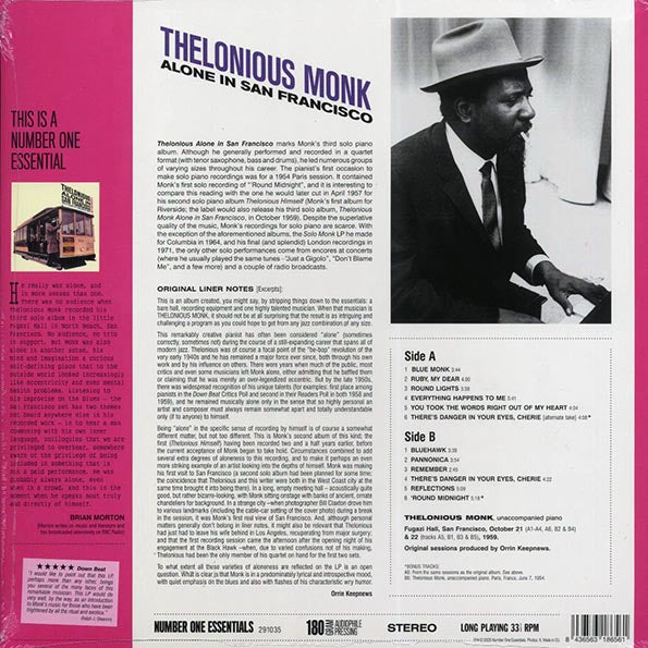 Thelonious Monk - Thelonious Alone In San Francisco (+2 bonus tracks) (ltd. ed.) (180g)