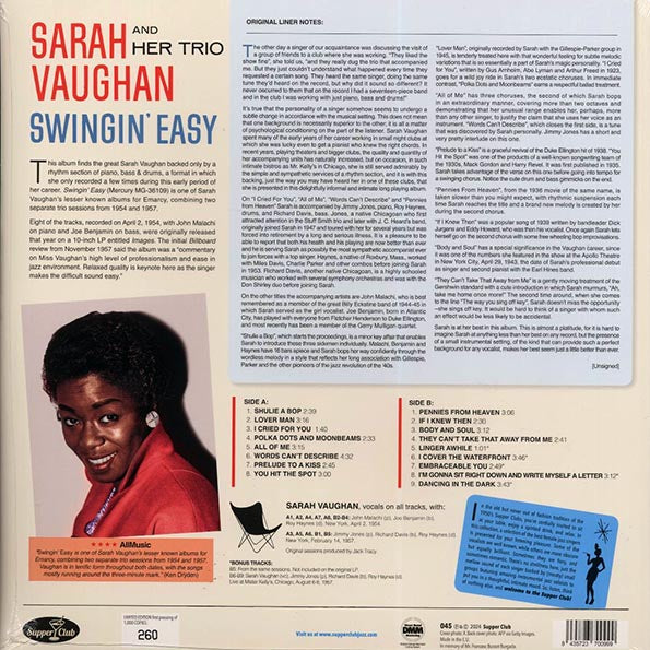 Sarah Vaughan & Her Trio - Swingin' Easy (+5 bonus tracks) (ltd. ed.) (180g)