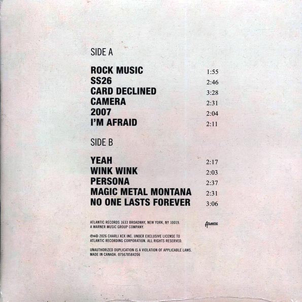 Charli XCX - Music, Fashion, Film (smoke vinyl)