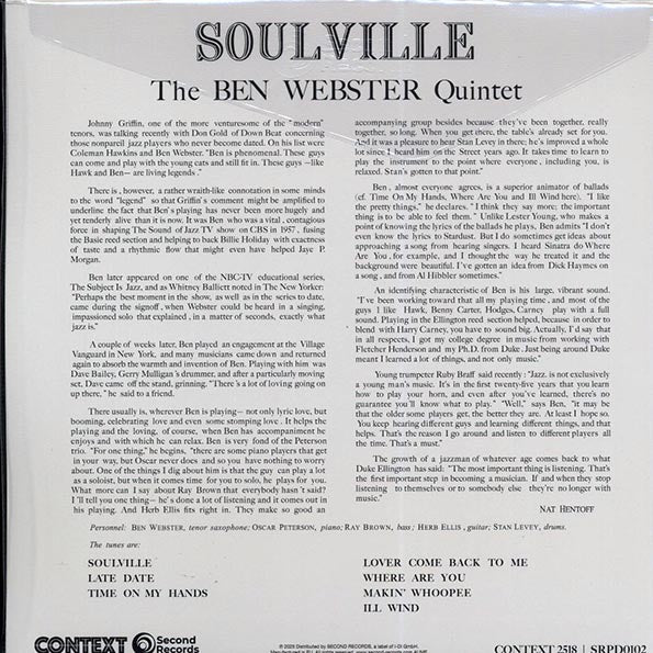 Ben Webster Quintet - Soulville (180g)