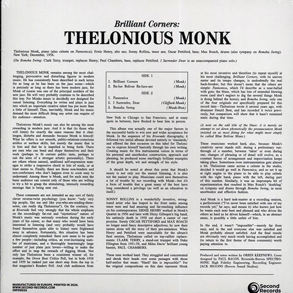 Thelonious Monk - Brilliant Corners (180g) (clear vinyl)