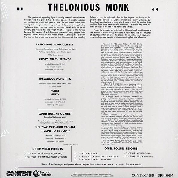 Thelonious Monk, Sonny Rollins - Monk (180g) (orange vinyl)