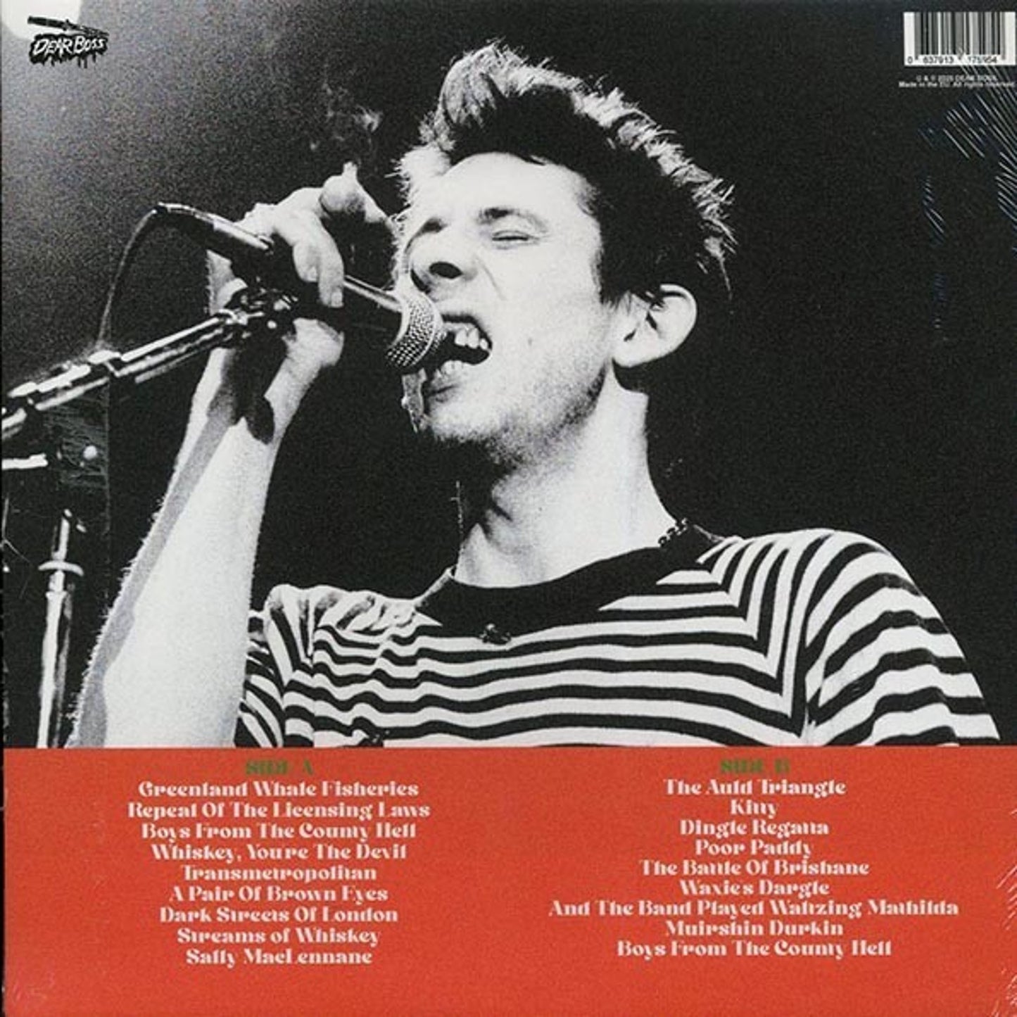 The Pogues Pissed & Pinned Live McGonagles Dublin Ireland 1985 Orange Vinyl Ltd