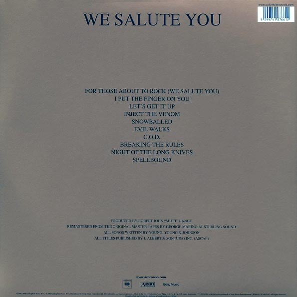 AC/DC - For Those About To Rock We Salute You (180g)