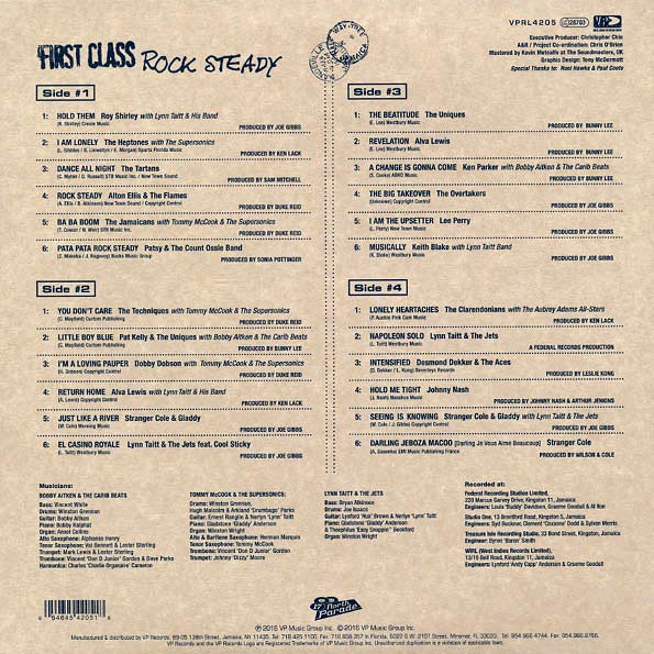 Alton Ellis, Lee Perry, Lynn Taitt, The Overtakers, Etc. - First Class Rock Steady (2xLP)