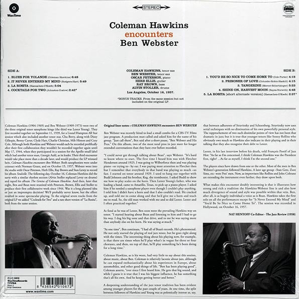 Coleman Hawkins, Ben Webster - Coleman Hawkins Encounters Ben Webster (ltd. ed.) (180g) (remastered)