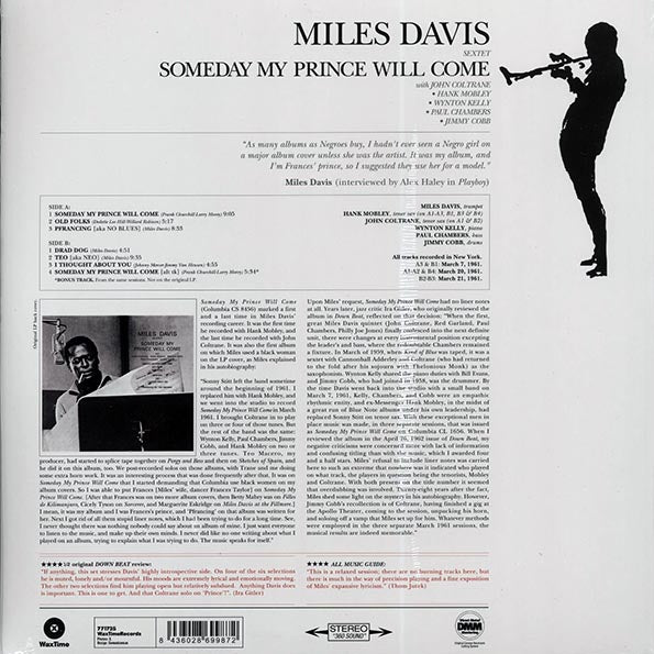 Miles Davis Sextet - Someday My Prince Will Come (+bonus track) (ltd. ed.) (180g) (remastered)
