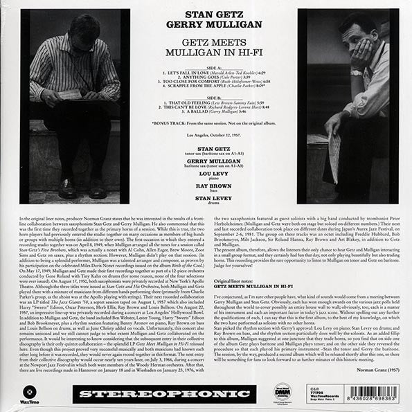 Stan Getz, Gerry Mulligan - Getz Meets Mulligan In Hi-Fi (ltd. ed.) (180g)