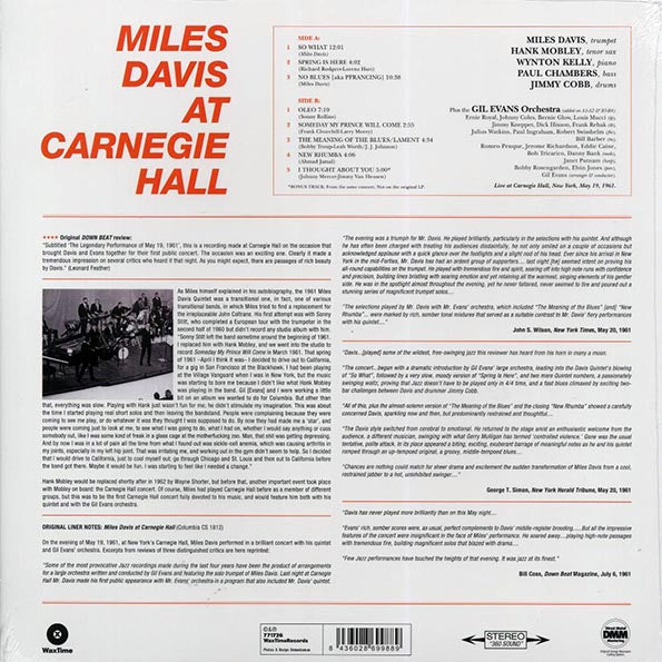 Miles Davis - Miles Davis At Carnegie Hall (+bonus track) (ltd. ed.) (180g) (remastered)