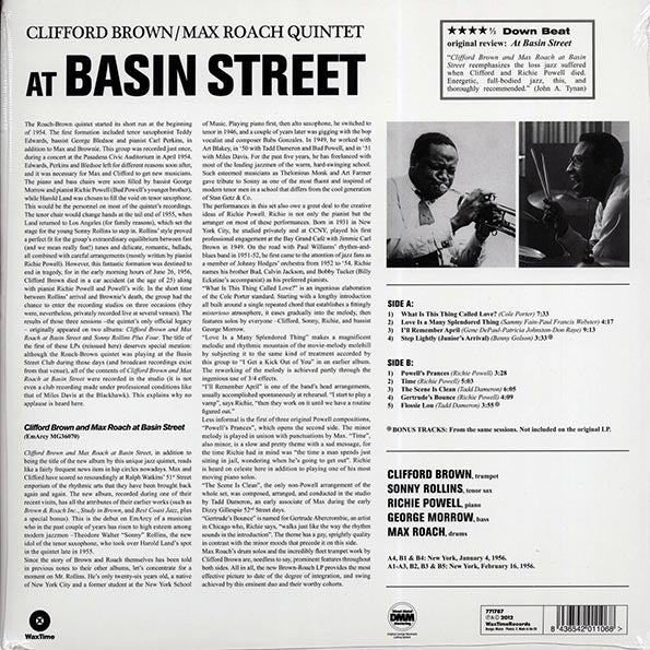 Clifford Brown & Max Roach Quintet - Clifford Brown & Max Roach At Basin Street (+2 bonus tracks) (ltd. ed.) (180g)