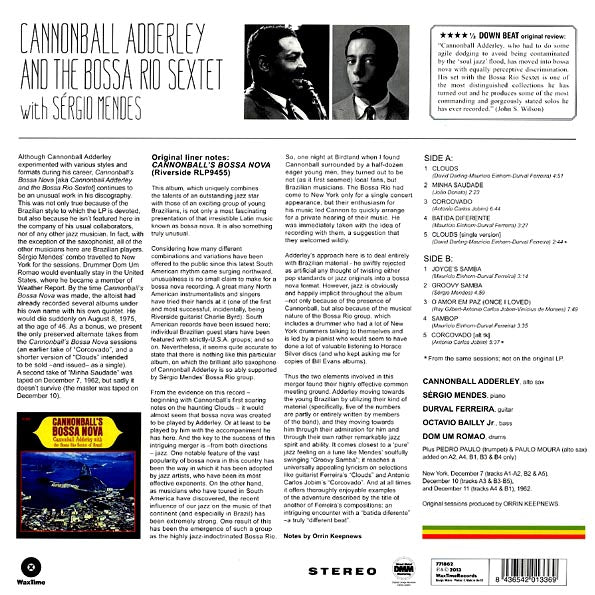 Cannonball Adderley - Cannonball Adderley & Bossa Rio Sextet With Sergio Mendes (180g)