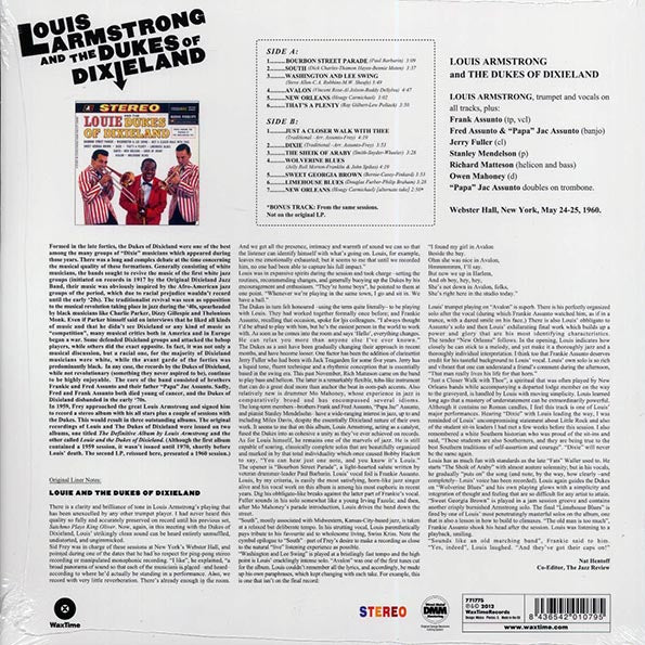 Louis Armstrong & The Dukes Of Dixieland - Louis Armstrong & The Dukes Of Dixieland (+bonus track) (ltd. ed.) (180g) (remastered)