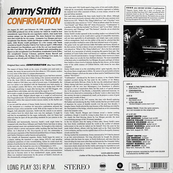 Jimmy Smith - Confirmation (+bonus track) (ltd. ed.) (180g)
