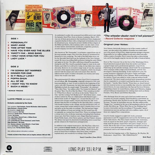 Lloyd Price - Mr. Personality (+2 bonus tracks) (ltd. ed.) (180g)