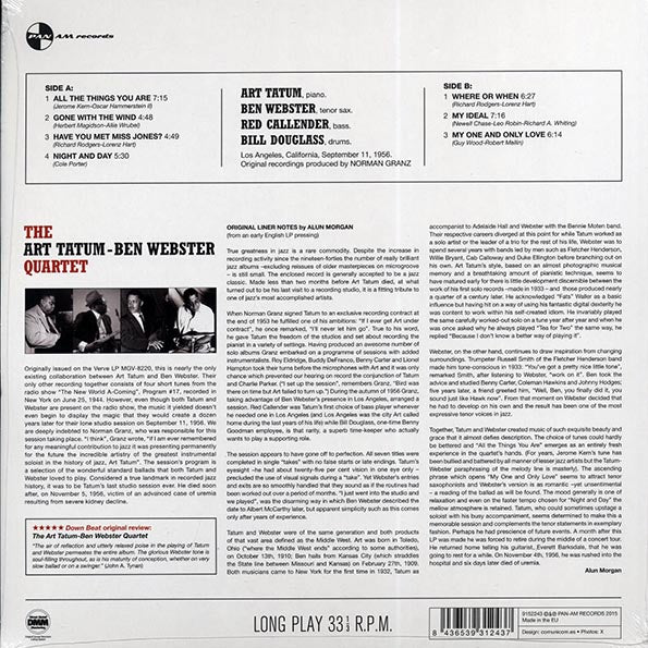 Art Tatum & Ben Webster Quartet - Art Tatum & Ben Webster Quartet (ltd. ed.) (180g)