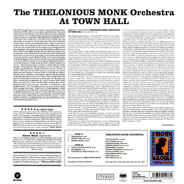 The Thelonious Monk Orchestra - The Thelonious Monk Orchestra At Town Hall (180g)