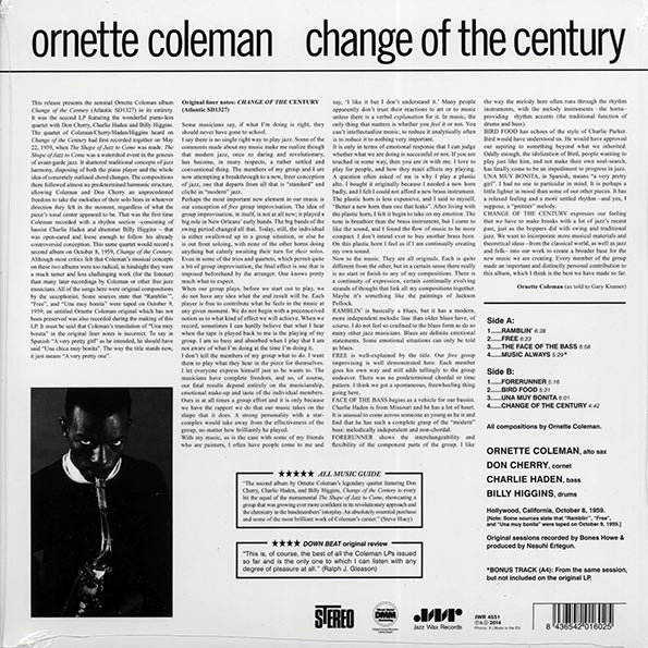 Ornette Coleman - Change Of The Century (+bonus track) (ltd. ed.) (180g)