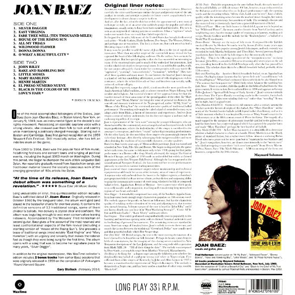 Joan Baez - Joan Baez (Debut Album) (+2 bonus tracks) (ltd. ed.) (180g)