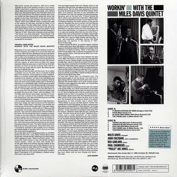 Miles Davis Quintet - Workin' With Miles Davis Quintet (+bonus track) (ltd. ed.) (180g) (remastered)