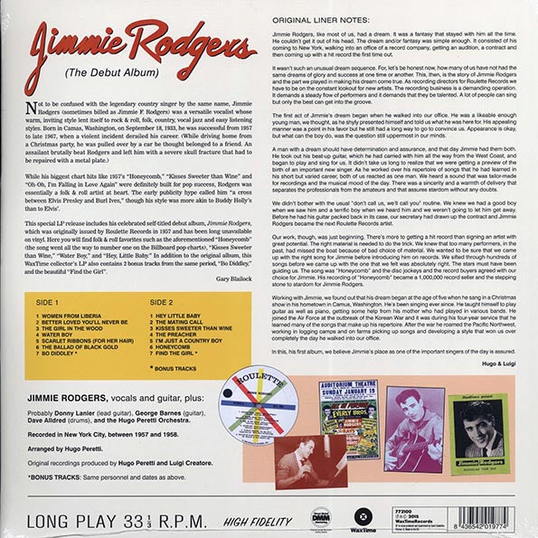 Jimmie Rodgers - Jimmie Rodgers (The Debut Album) (+2 bonus tracks) (ltd. ed.) (180g)