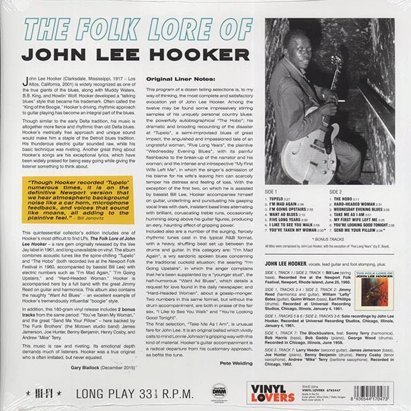 John Lee Hooker - The Folk Lore Of John Lee Hooker (+2 bonus tracks) (ltd. ed.) (180g)