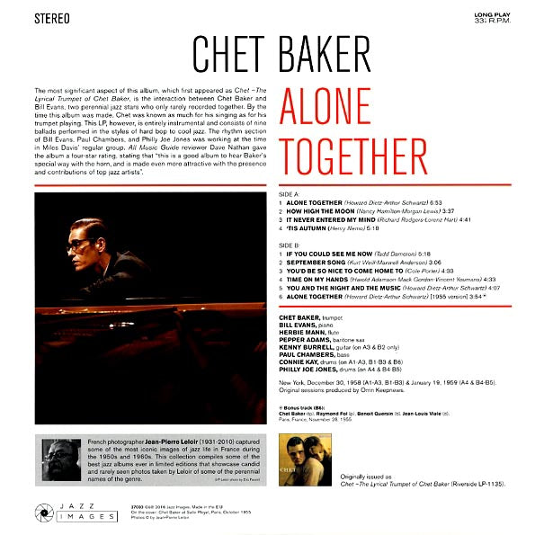 Chet Baker, Bill Evans - Alone Together (ltd. ed.) (180g)