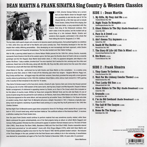 Dean Martin, Frank Sinatra - Sing Country & Western Classics (180g)