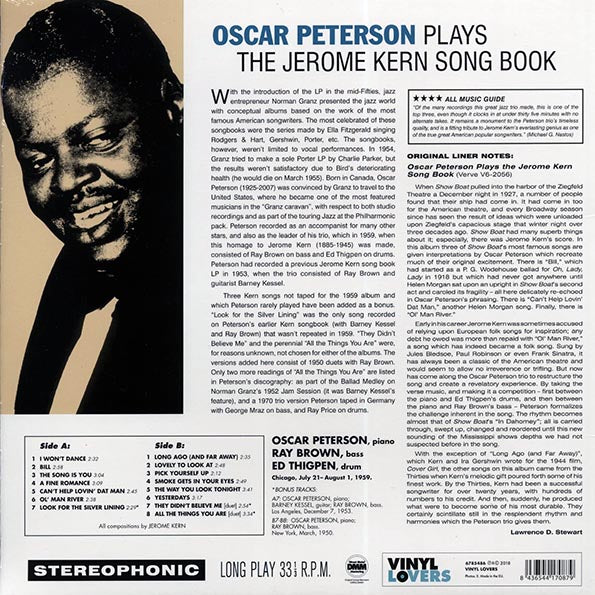 Oscar Peterson - Plays The Jerome Kern Song Book (+3 bonus tracks) (ltd. ed.) (180g)