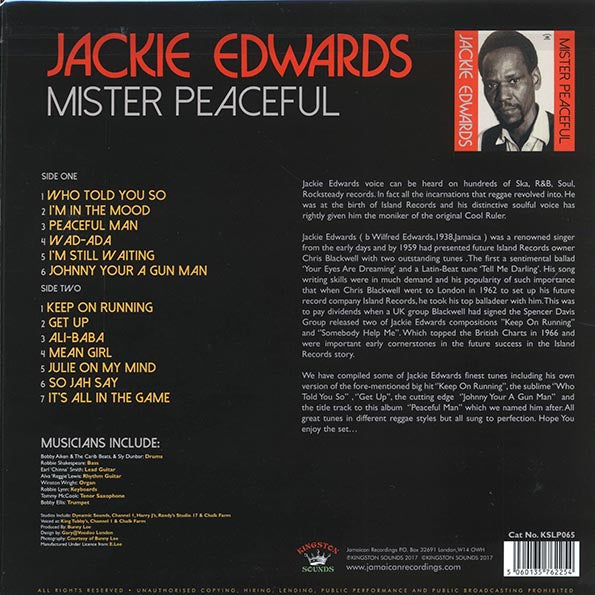 Jackie Edwards - Mister Peaceful (180g)