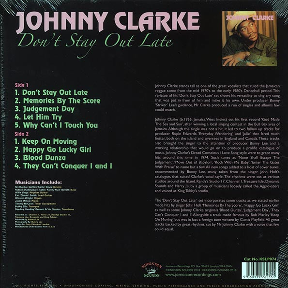 Johnny Clarke - Don't Stay Out Late (180g)