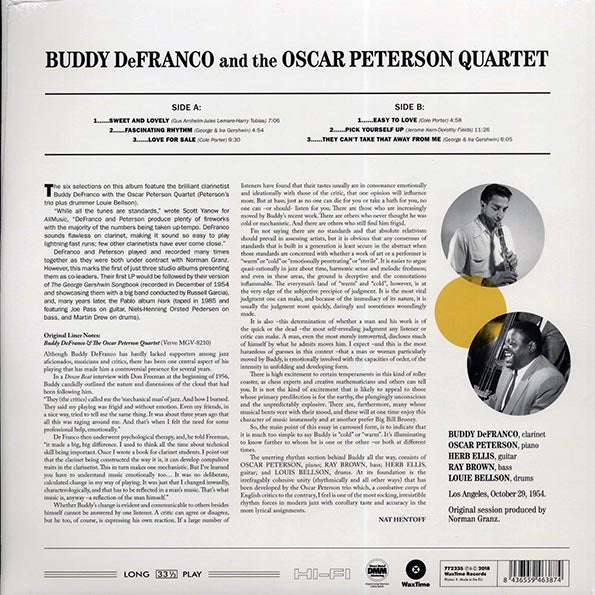 Buddy DeFranco & Oscar Peterson Quartet - Buddy DeFranco & Oscar Peterson Quartet (ltd. ed.) (180g) (remastered)