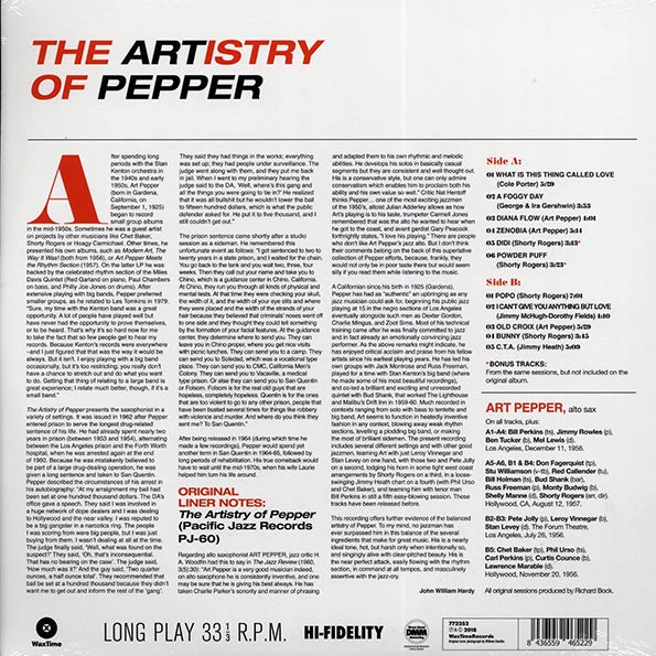 Art Pepper - The Artistry Of Pepper (ltd. ed.) (180g) (remastered)