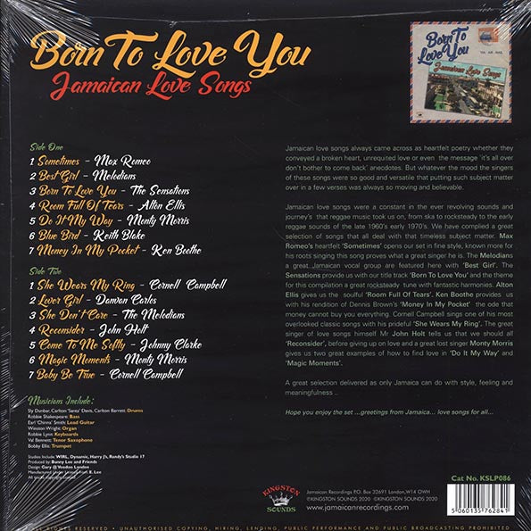 Alton Ellis, Ken Boothe, The Melodians, Etc. - Born To Love You: Jamaican Love Songs