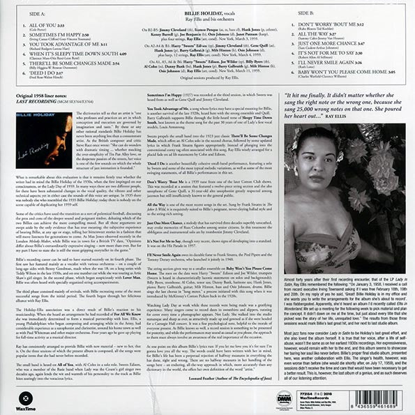 Billie Holiday, Ray Ellis & His Orchestra - Last Recording (ltd. ed.) (180g) (remastered)