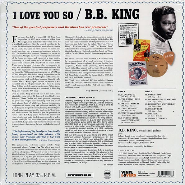 BB King - I Love You So (+2 bonus tracks) (ltd. ed.) (180g)