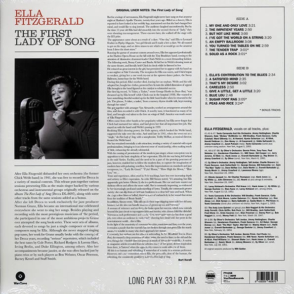 Ella Fitzgerald - The First Lady Of Song (+4 bonus tracks) (DMM) (ltd. ed.) (180g) (High-Def VV) (remastered)