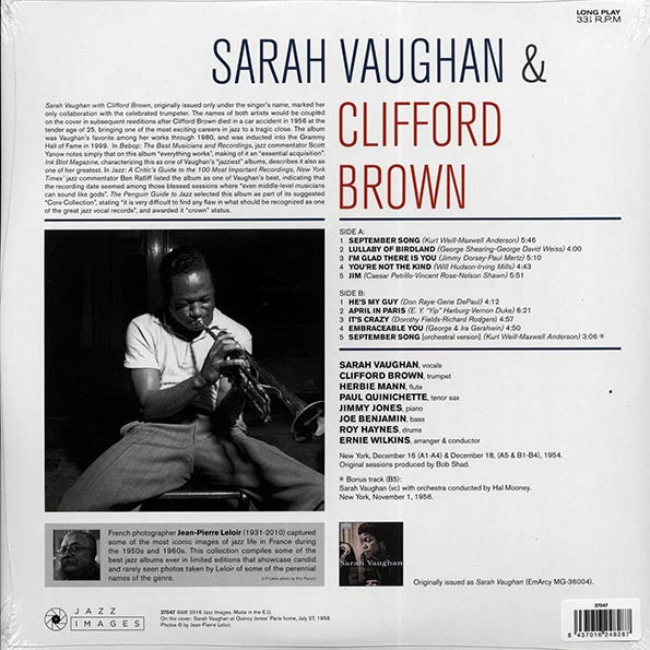 Sarah Vaughan, Clifford Brown - Sarah Vaughan & Clifford Brown (+bonus track) (ltd. ed.) (180g) (High-Def VV)