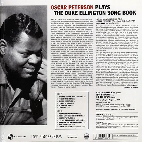 Oscar Peterson - Plays The Duke Ellington Song Book (+bonus track) (ltd. ed.) (180g) (remastered)